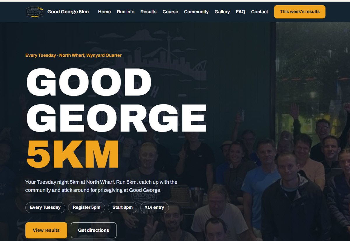 Good George 5km Run website preview