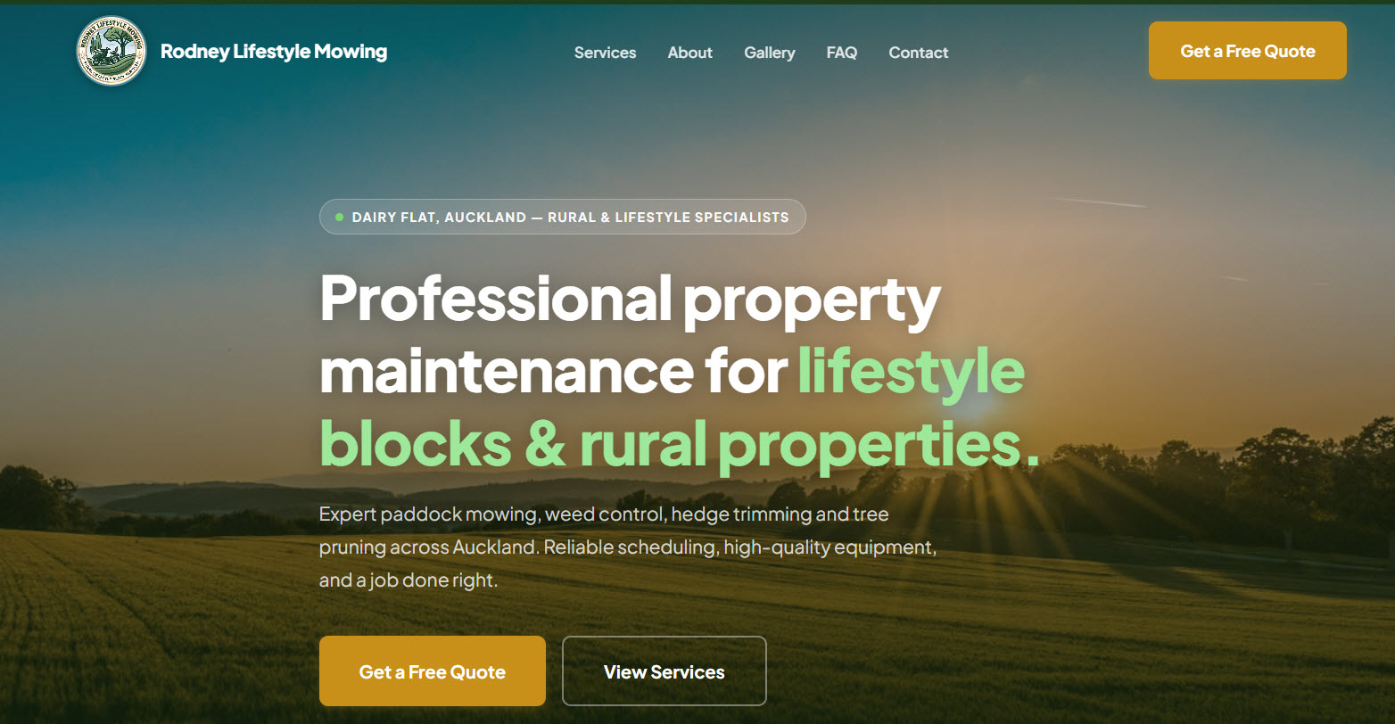 Rodney Lifestyle Mowing website